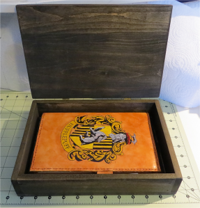 Handmade Hufflepuff Leather Journal and Box